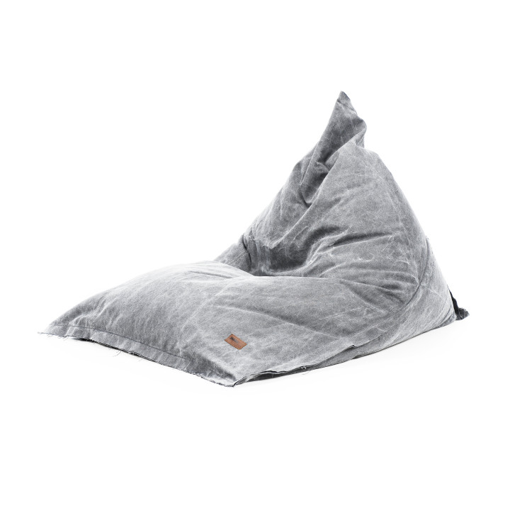 pufa worek szara bawełna pufa leżak jeans loft design pufa do siedzenia pufy sako styl skandynawski jabba grand
