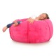 puf worek do siedzenia dla dzieci minky pluszowa welur miękka różowa Jabba Plush