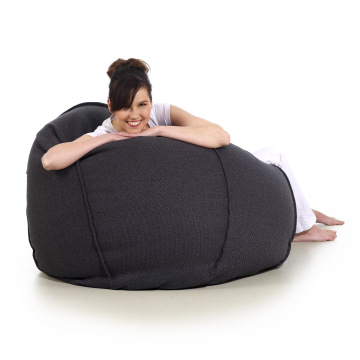 pufa worek ciemna szara loft design pufa do siedzenia pufy sako Jabba baloon