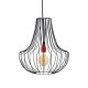 Lampa wisząca druciana Salon czarna Loft - Jabba Design